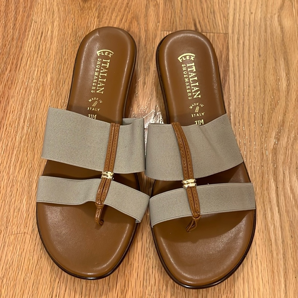 Italian Shoemakers Stretch Camel Sandals